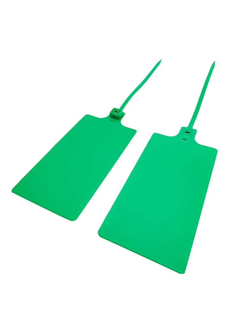 XF-Vel Blank Waterproof Plastic Tags Marker Ties Large Labeling Tags 2.28"Ã—3.94" Green 100 pcs per Bag - Image 3